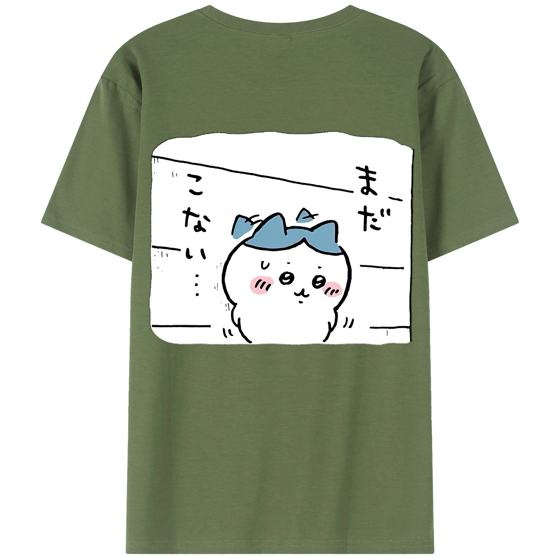 （画像用） ちいかわ ハチワレ Chii-kawa hachiware 綿100％ メンズ半袖Tシャツ（バックプリント） 通気性